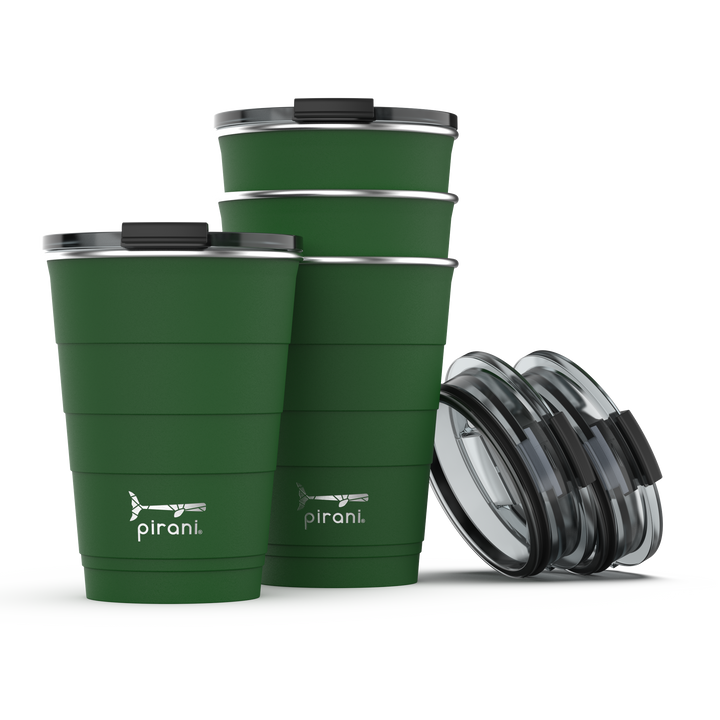 16oz Insulated Stackable Tumbler  - 14 Pack - The Ultimate Beer Pong Set - Forever Green#color_forever-green