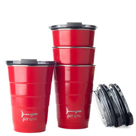 16oz Insulated Stackable Tumbler - 4 Pack - Backyard BBQ Set - Party Red#color_party-red