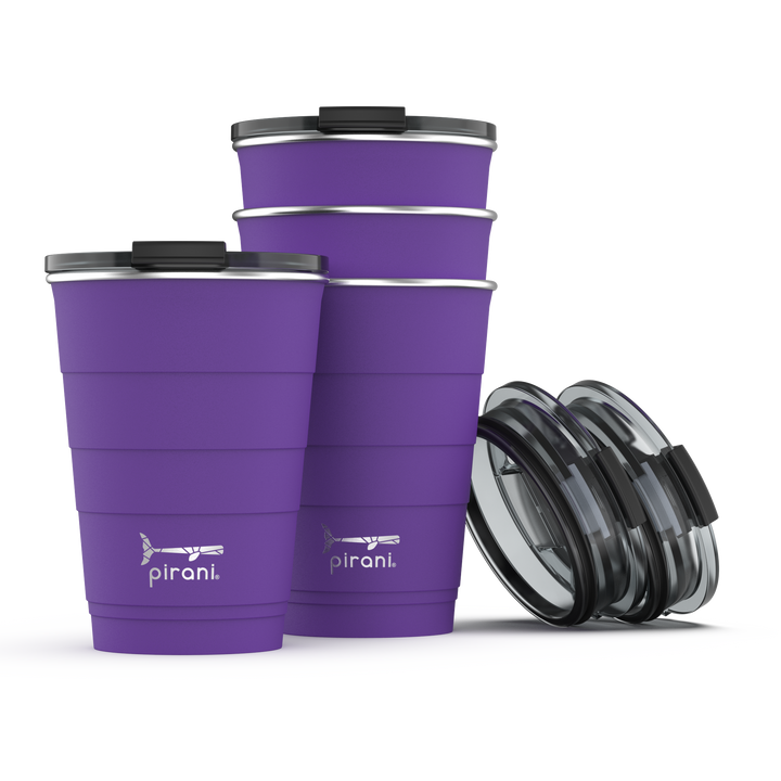 16oz Insulated Stackable Tumbler - 4 Pack - Backyard BBQ Set - Solstice Purple#color_solstice-purple