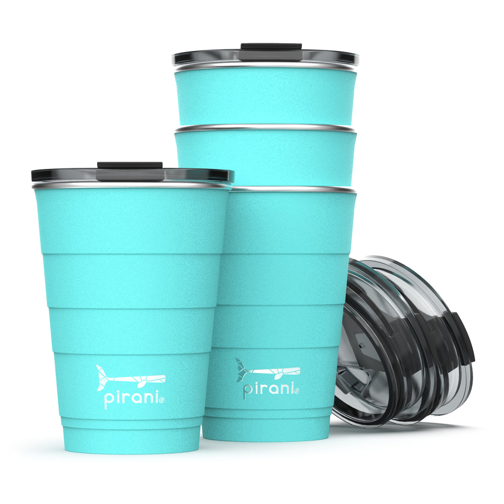 16oz Insulated Stackable Tumbler - 4 Pack - Backyard BBQ Set - Paradise#color_paradise